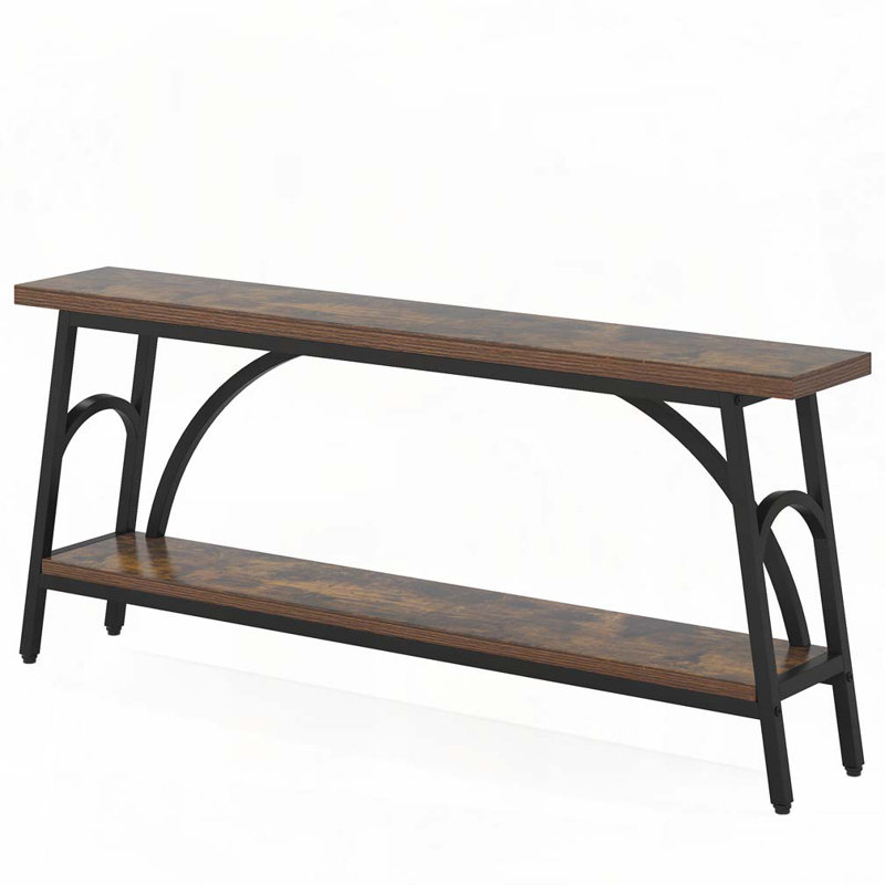 Merga 70.86'' Console Table, Brown/Black