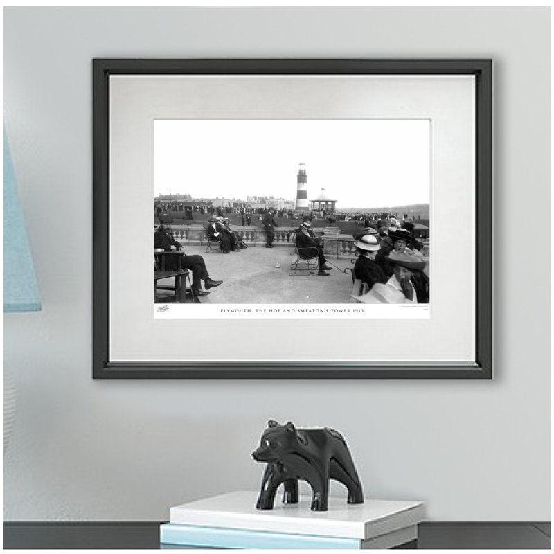 Plymouth, The Hoe And Smeaton's Tower 1913 by Francis Frith - Single Picture Frame Print, 45cm H x 60cm W x 2.3cm D