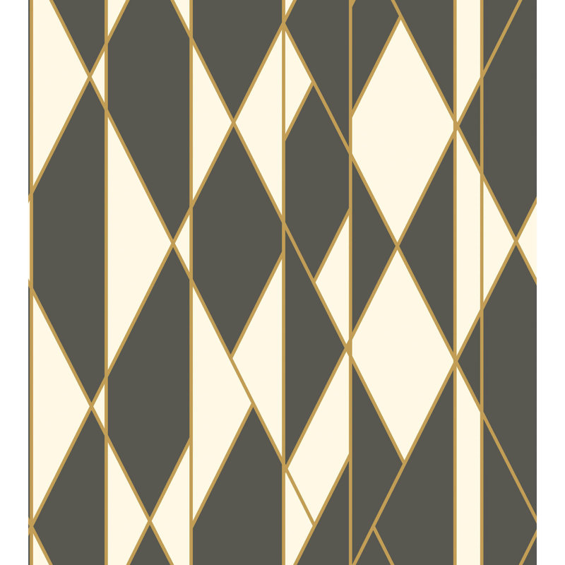 Oblique Geometric Wallpaper Roll, Black/White