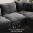 Kreyton 137" Cloud Compression Sectional Sofa, No-Assembly Sectional Couch, Grey Chenille-1041734098