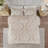 3 Piece Tufted Damask Comforter Set Taupe-113361496