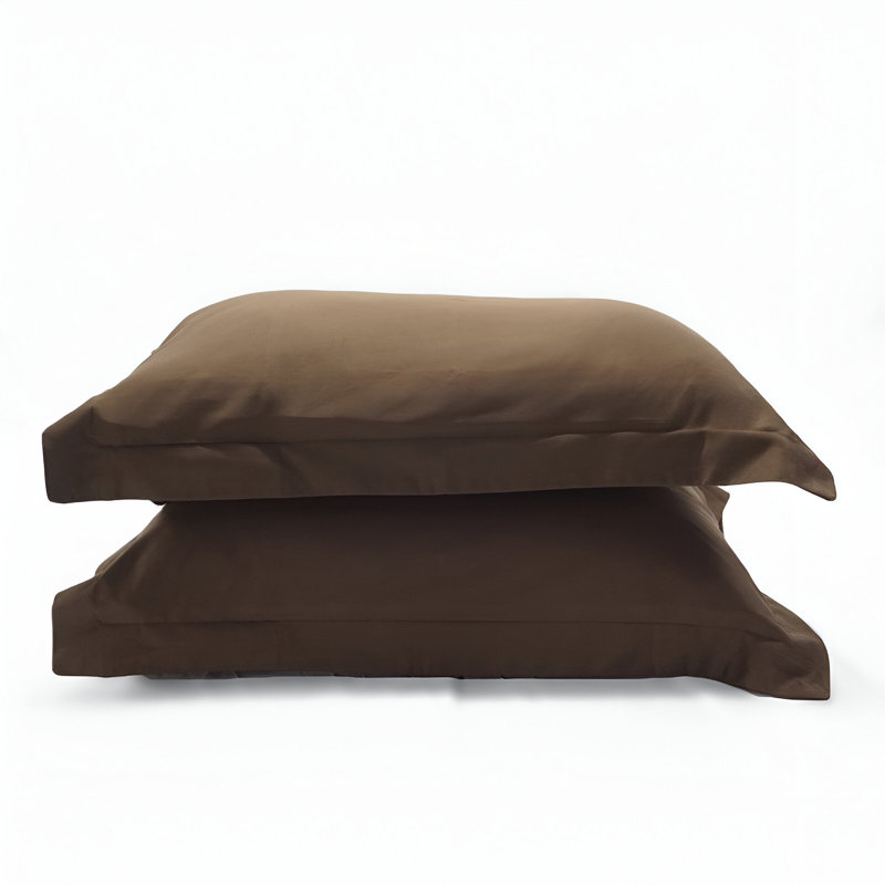 400TC Sateen Solid Cotton Pillow Sham, Chocolate
