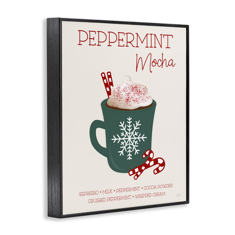 Giclée encadrée givrée «Peppermint», par Natalie Carpentieri, H 14 po x l 11 po, Giclée encadrée noir minuit