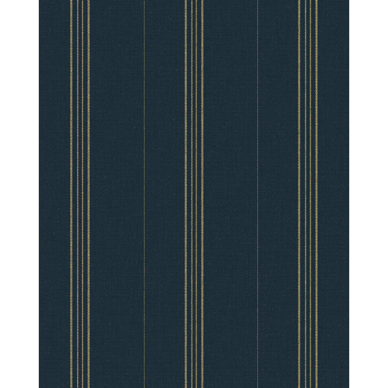Woodstock Lifestyle Striped Wallpaper Roll, Indigo/Taupe