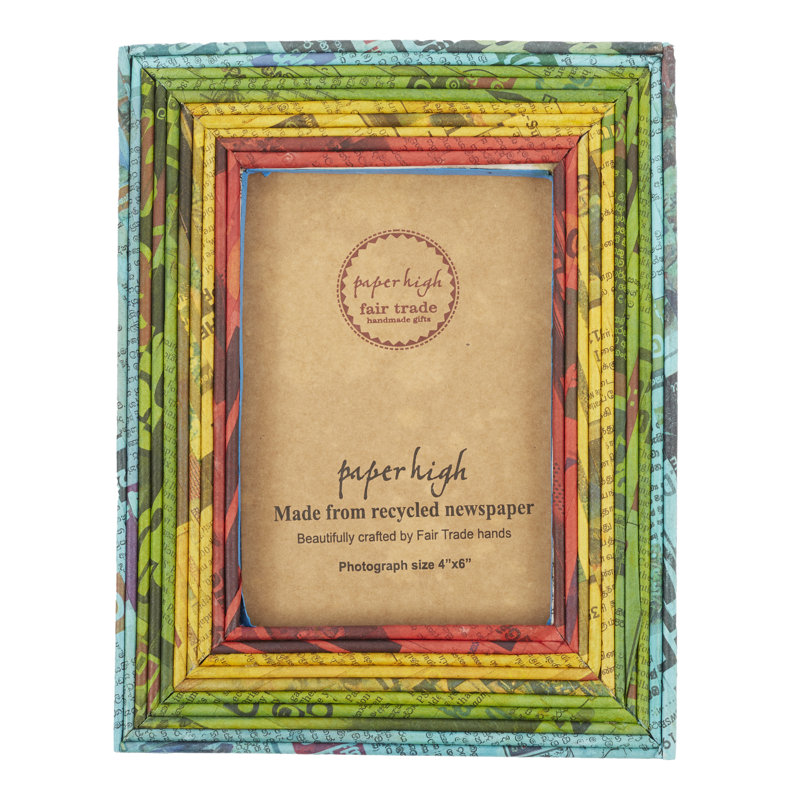 Paper Picture Frame, Blue/Green/Yellow/Red, 10.2cm x 15.2cm