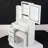 29.2" Small Size Left Bedside Cabinet Vanity Table + Cushioned Stool, Large Sliding, Touch Control, Tri-Color Switching, Brightness Adjust LED Mirror, High Capacity Storage, Suitable For Small Space-413439078