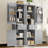 2pcs Tall Bathroom Storage Cabinet,gray-785823963