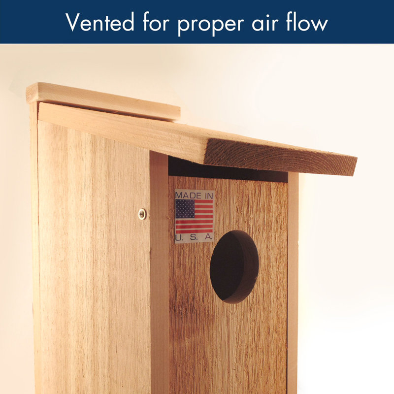 20-Inch Tan Cedar Owl and Kestrel Nesting Box