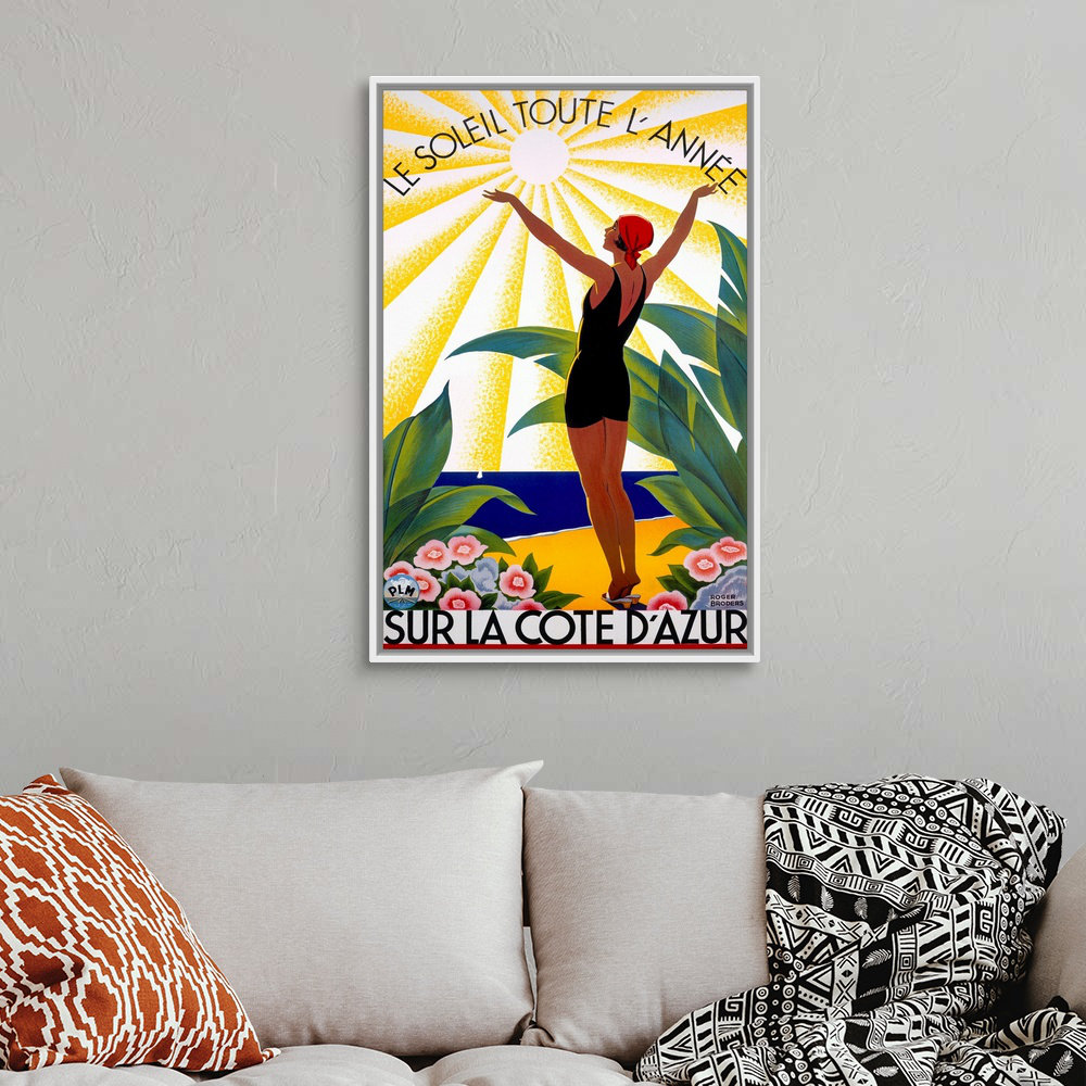 " Cote DAzur, Le Soleil Toute, LAnne, Vintage Poster, By Roger Broders " by Roger Broders Trinx 