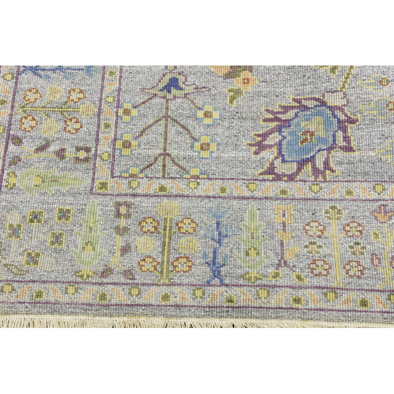 Tapis de couloir oriental Oushak Chobi, Rectangle 4 pi 10 po x 7 pi 10 po
