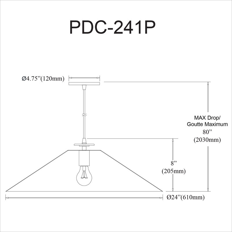 Luminaire suspendu incandescent 1 lumière Prerte, Noir mat