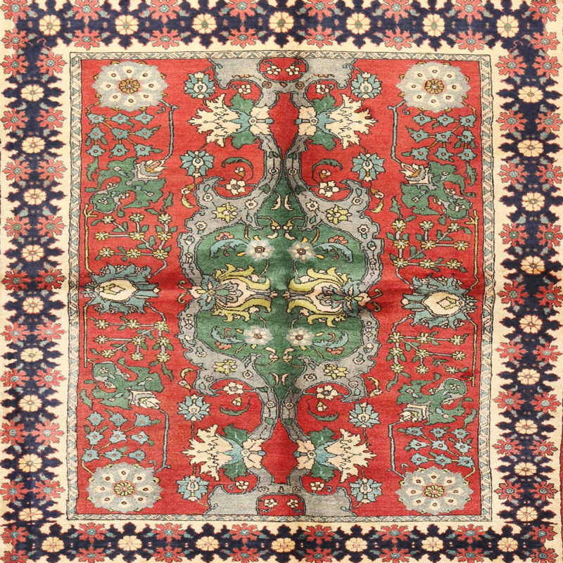 Tapis traditionnel 100% lavable à la machine 3911, Carré 4 pi