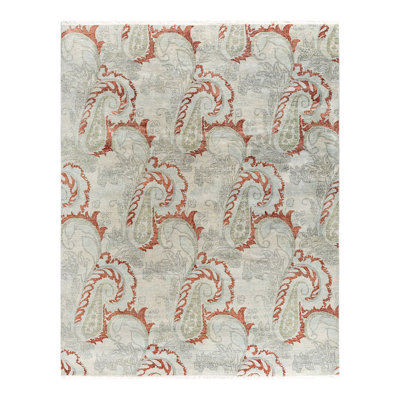 Tapis unique noué à la main gris 8 pi 1 po x 10 pi 0 po Makenley