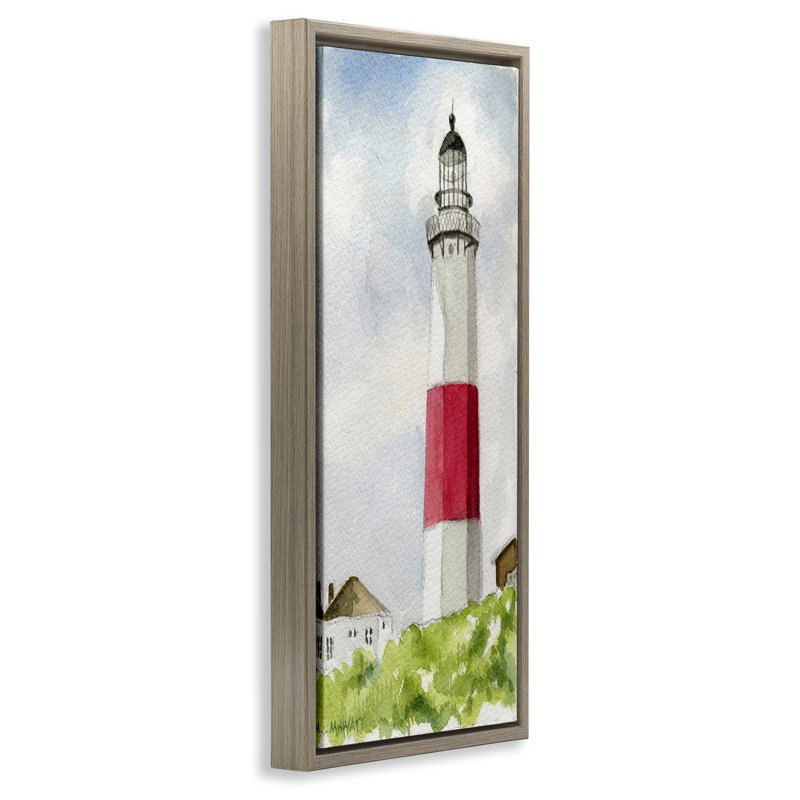 «Montauk Lighthouse View», art mural encadré flottant par Melissa Hyatt, Cadre flottant orme Montalcino, H 25 po x l 11 po