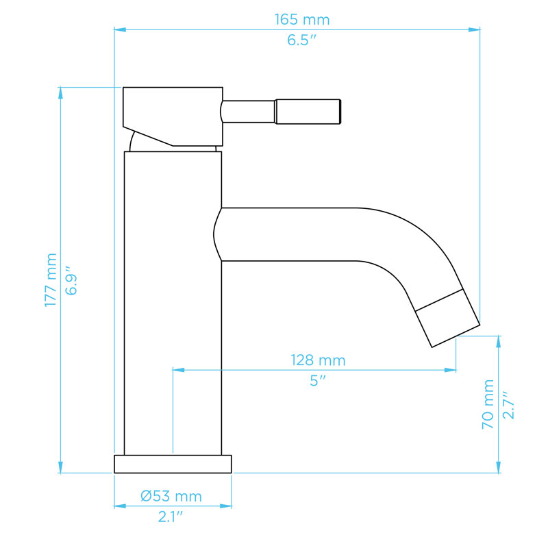Robinet de salle de bains monotrou avec ensemble de drainage, Nickel brossé