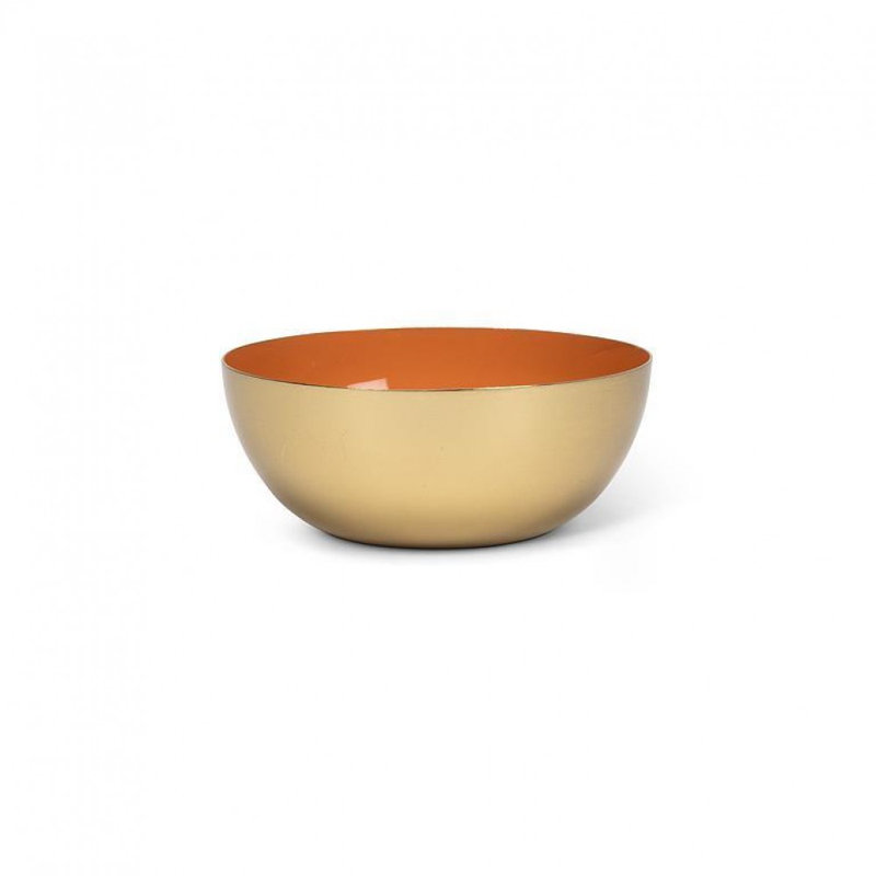 Mini bol en émail, Doré / orange