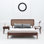 Lit plateforme en bois massif avec tête de lit et lattes silencieuses NTC Lupin, style Mid-Century moderne, capacité de poids de 1000 lb, assemblage sans effort, grand - noyer foncé