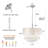 Modern 5-Light Chrome Capiz Shell Drum Chandelier With Crystal Accents