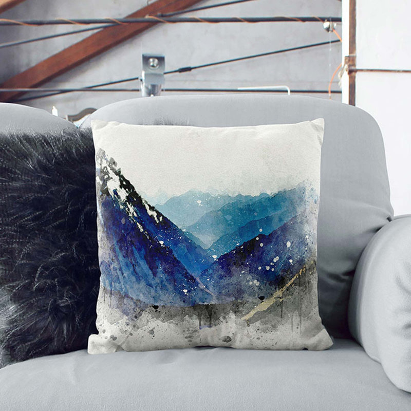 Trail in the Annapurna Circuit Nepal Cushion with Filling, 55cm H x 55cm W x 20cm D, Stone