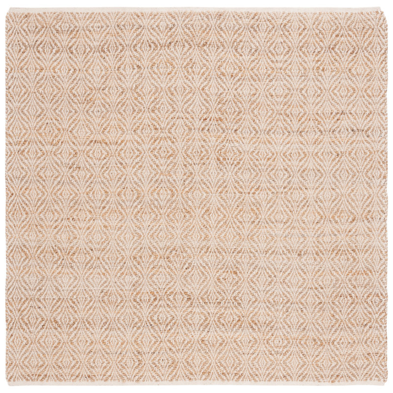 Tapis beige en jute / coton Janeski, Carré 6 pi