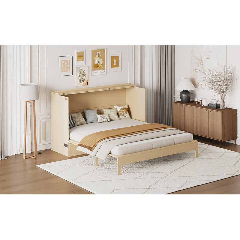 Lit escamotable avec tiroirs de rangement Murphy, Gold