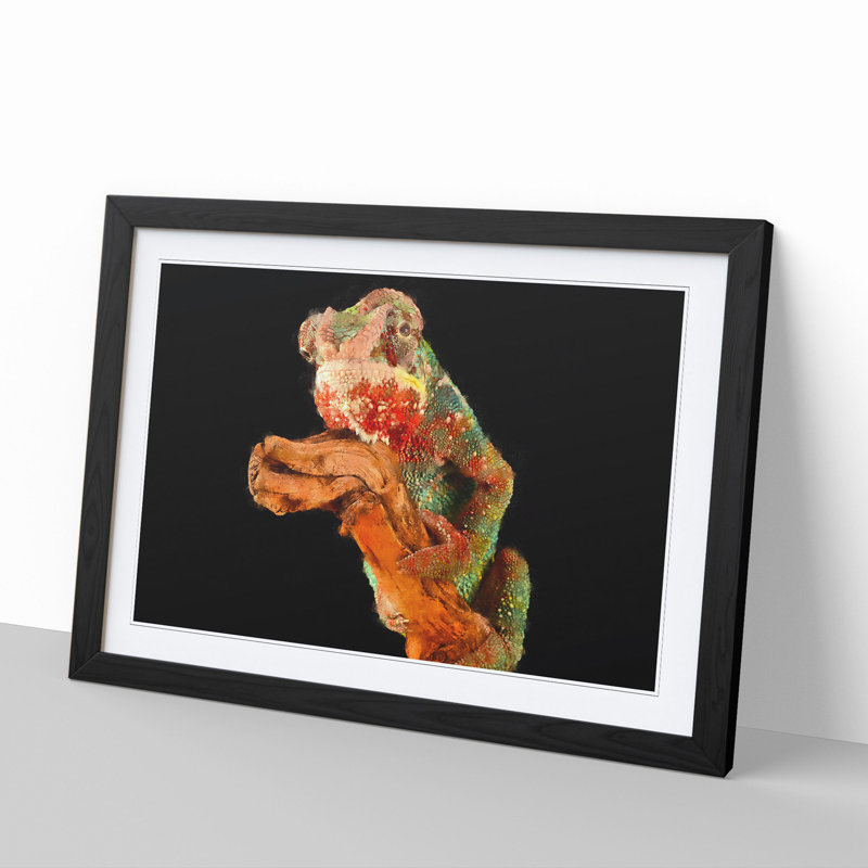 Chameleon - Framed Print, Black Framed, 27cm H x 36cm W x 2cm D