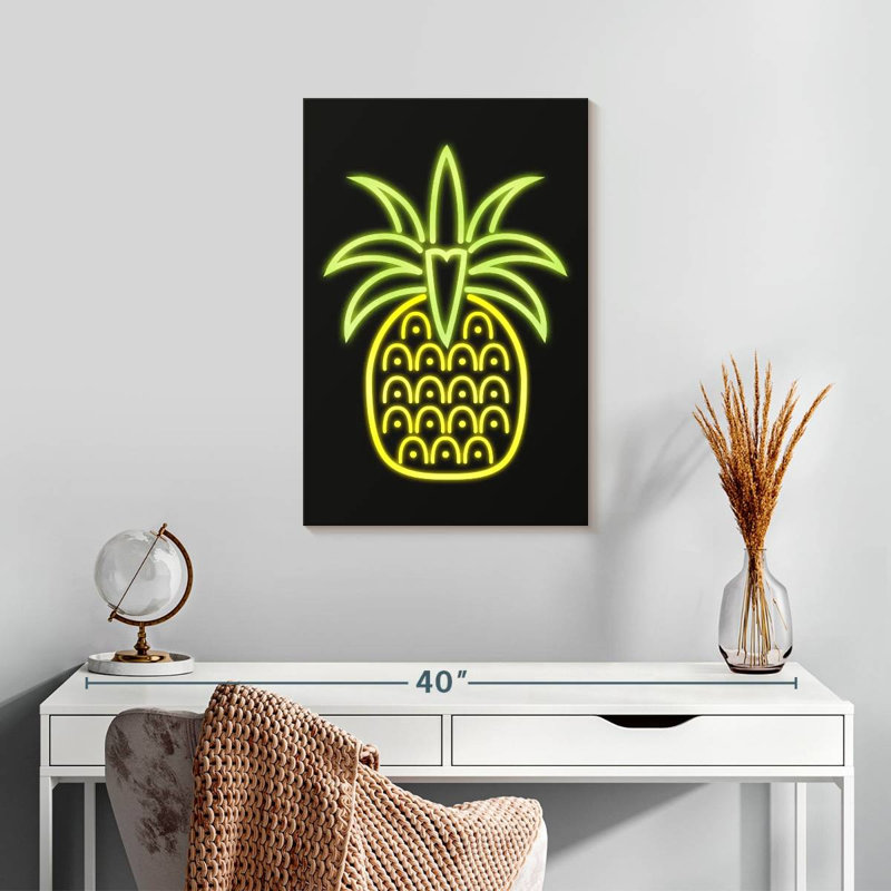 Yarlin Neon Pineapple, 24" H x 16" W