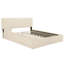 Lit plateforme tapissier avec compartiments de rangement latéraux et tissu épais-126499253