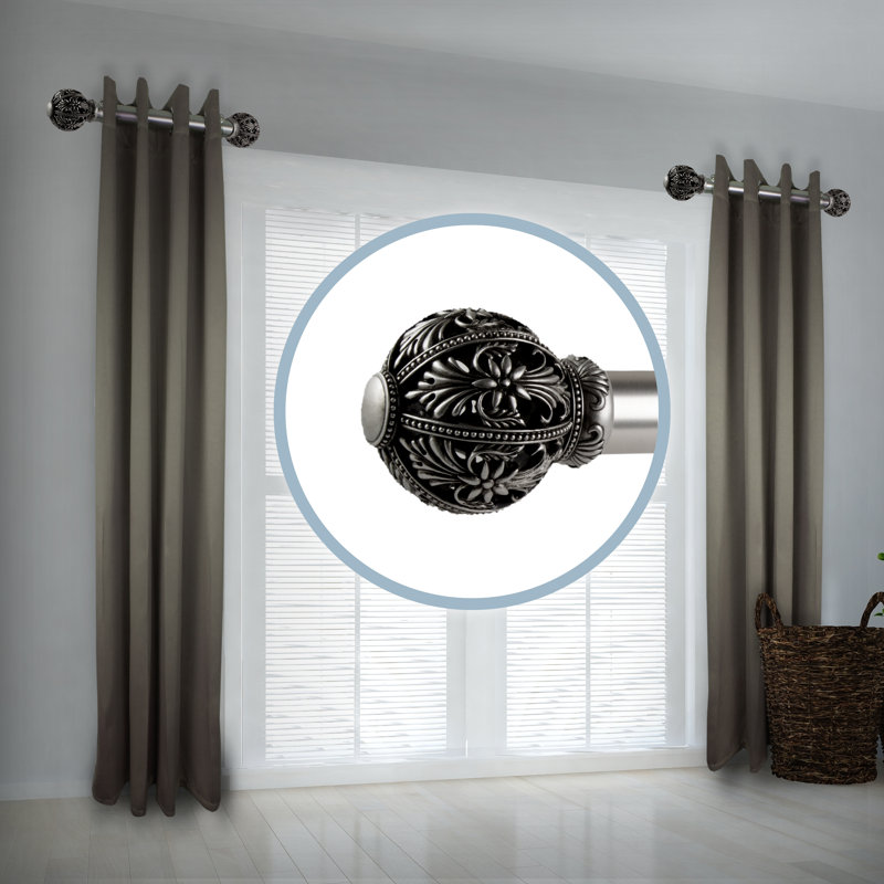 Tringle à rideaux simple à côté Lacey, H 1,5 po x l 18 po x P 1,15 po