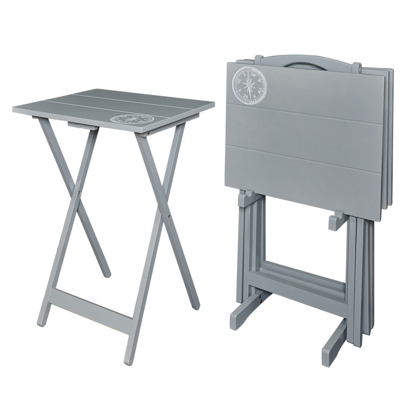Ensemble de plateaux-repas pliables 5 pièces Alizea, Gris