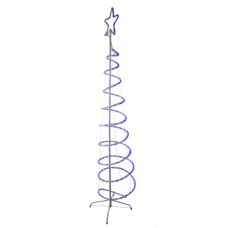 Décoration de Noël pour arbre de Noël en forme de corde en spirale 7 po, Bleu