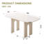 Table de salle à manger 55 po rectangulaire pour 4 à 6 personnes, blanc crème