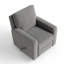 Fauteuil d'appoint rembourré pivotant à 360 ° Acc32 pour salon avec accoudoirs en bois massif et repose-pieds extensible pour le salon