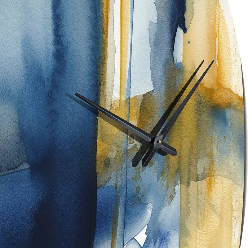 Horloge murale bleue et dorée Fusion V, Petit