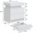 2 - Drawer Nightstand with APP Controlled LED Light and High Gloss Finish-593551373