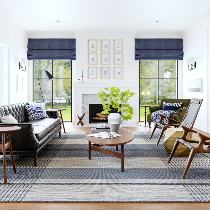 Hurley Plaid Wool Area Rug, Rectangle 7'6" x 9'6"