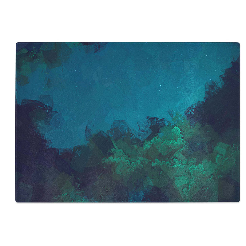 Tempered Glass Stars over a Forest in Canada Chopping Board, 39 cm W x 28.5 cm L