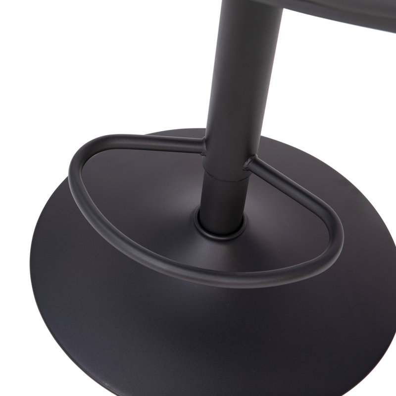 Gray Adjustable Swivel Bar Stool with Metal Frame