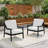 Marlo Solid Wood Teak Outdoor Lounge Chairs With Cushion And Arms-114980285-114980291