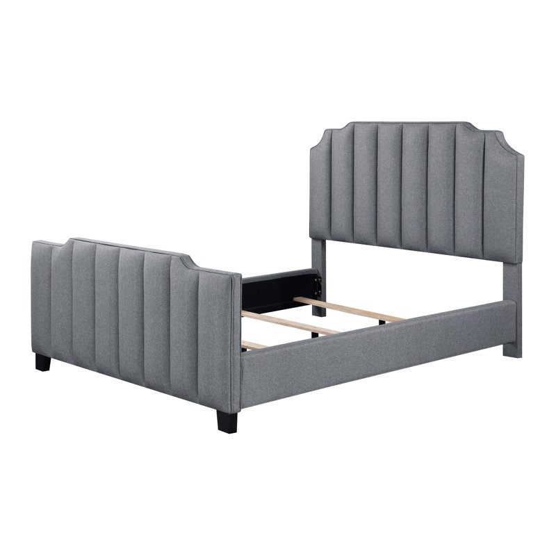 Upholstered Full Panel Bed Light Grey, Full / Double