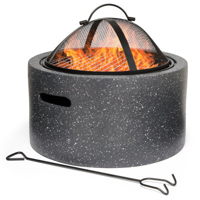 Round Charcoal and Wood Burning Fire Pit