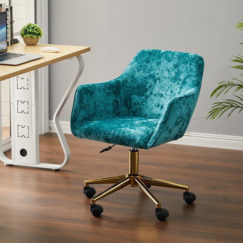 Agrim Velvet Office Chair, Green