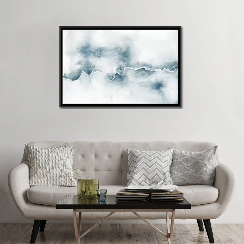 «Flow», impression sur toile tendue, Toile avec cadre noir, H 32 po x l 48 po x P 1,5 po, Pas de tapis