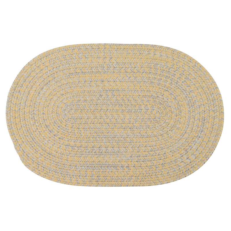 Tapis réversible intérieur / extérieur Wolfsbrug - jaune, Rond 5 pi