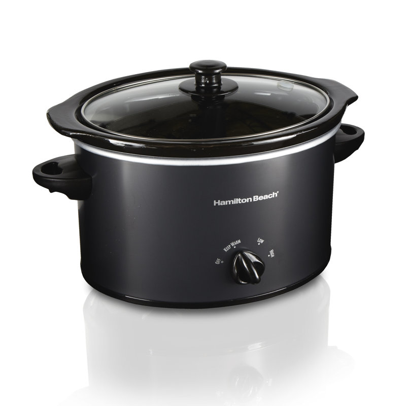 Hamilton Beach 3-Quart Black Stoneware Slow Cooker with Timer
