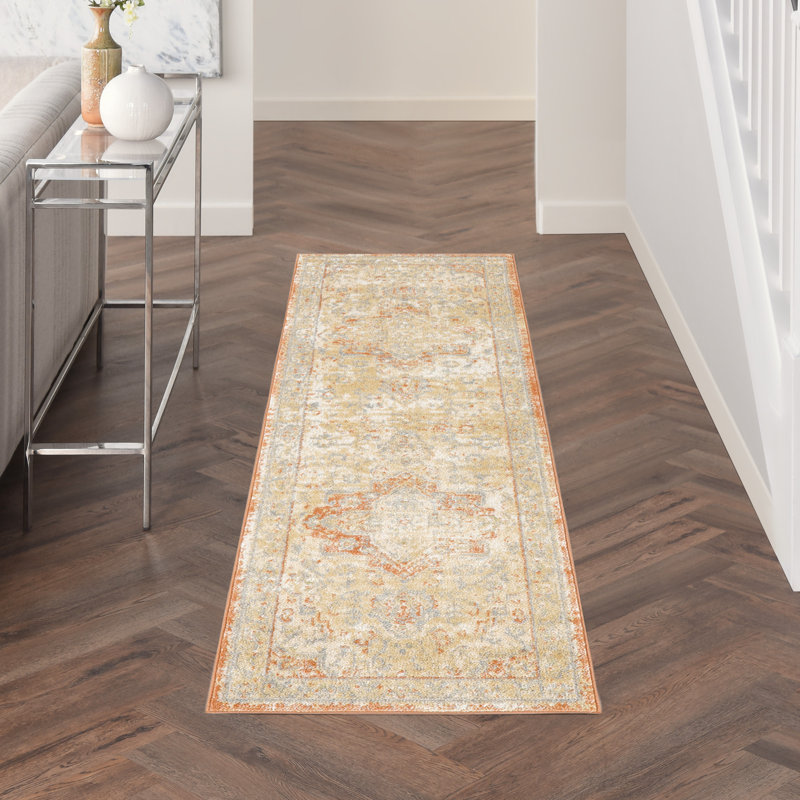 Nourison Essentials Persian Beige/Rust Indoor/Outdoor Area Rug, Rectangle 5' x 7'
