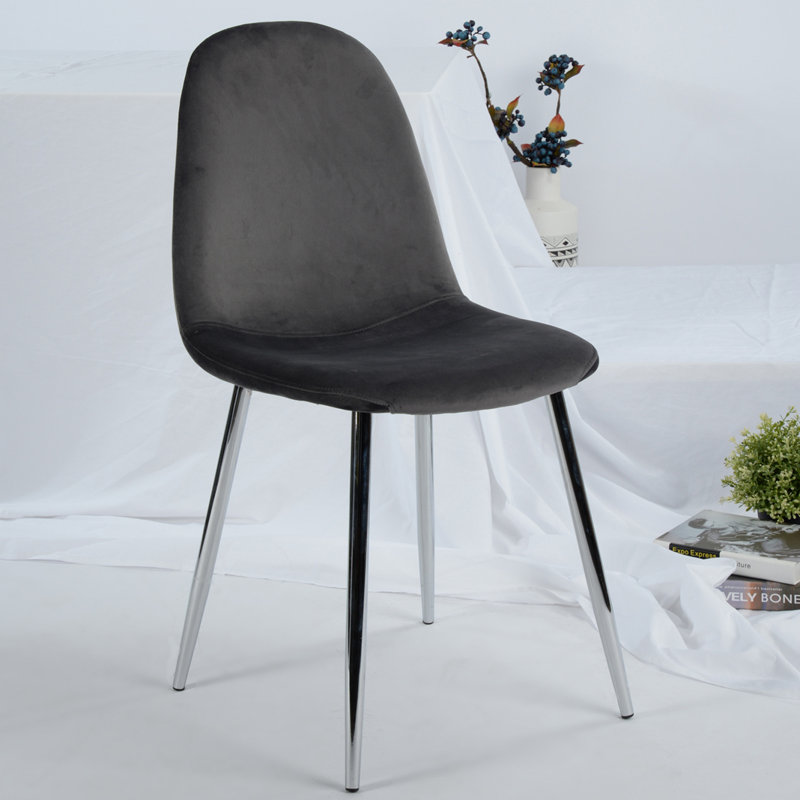 Santa Clara 45cm H Velvet Upholstered Dining Chair, Lime Green, Black