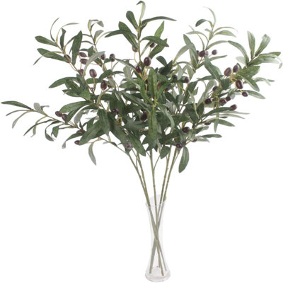 4 pièces de branches d'olivier artificielles de 39 pouces de long avec des fruits Simulation plantes verdoyantes rameaux pour la maison mariage arrangement floral