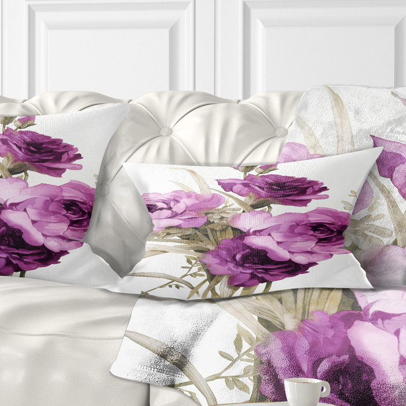 Coussin lombaire floral bouquet de fleurs