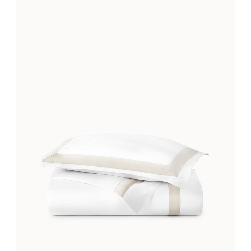 Soprano Trim Sateen Sham, White/Platinum, Standard/Twin